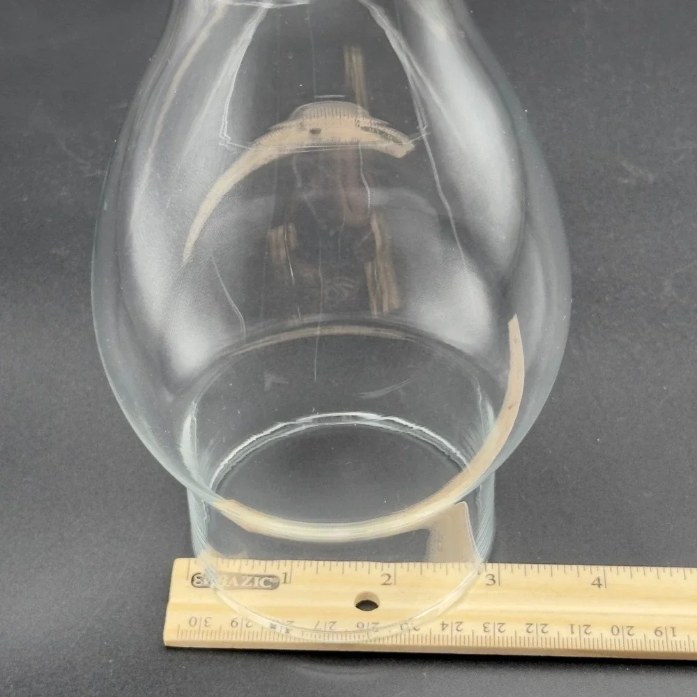 Set of 2 Clear Glass Hurricane Lamp Chimneys 8.5 Inch Height 3 Inch Base Fitter